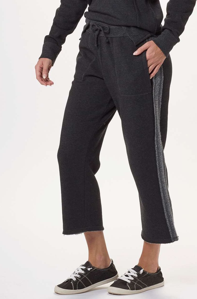 Front View of Charcoal Women&#39;s Travel Crop Pants - BW6202