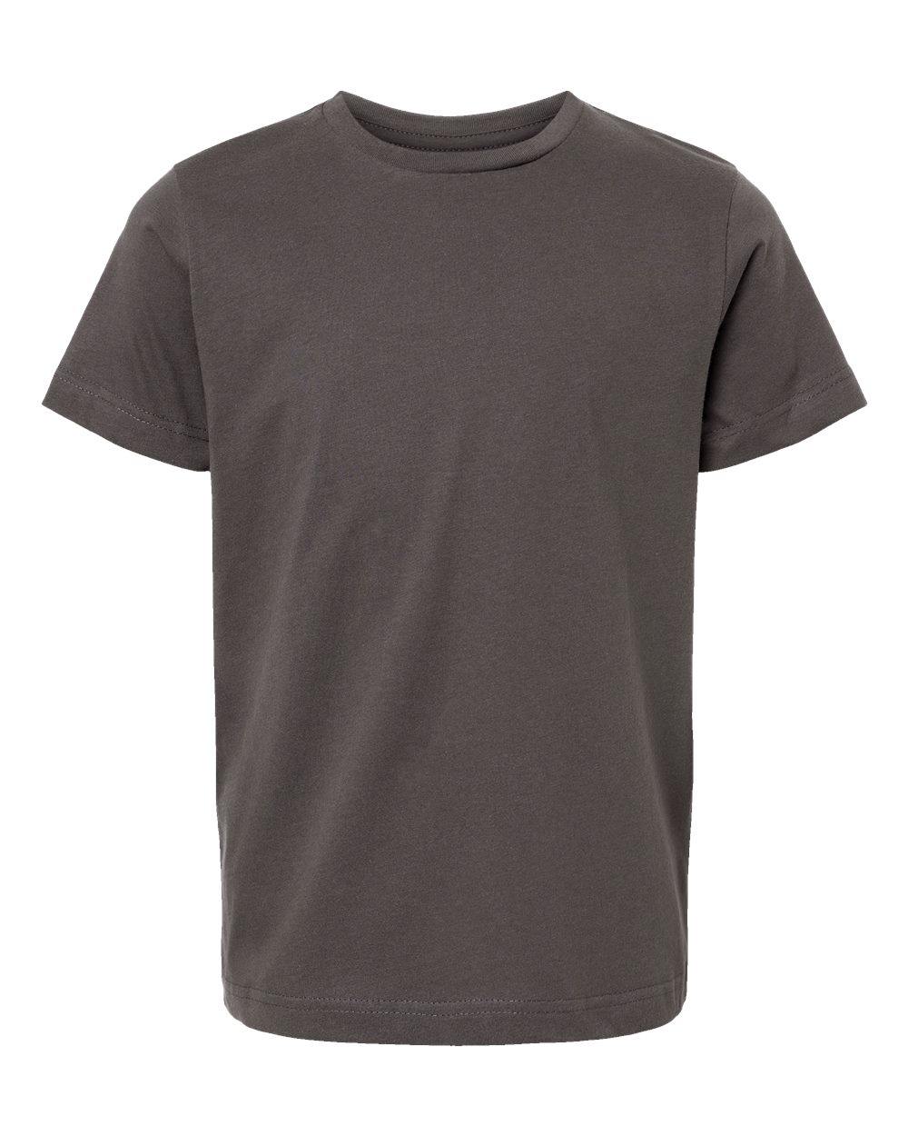 Front View of Charcoal Youth Fine Jersey Tee - 6101