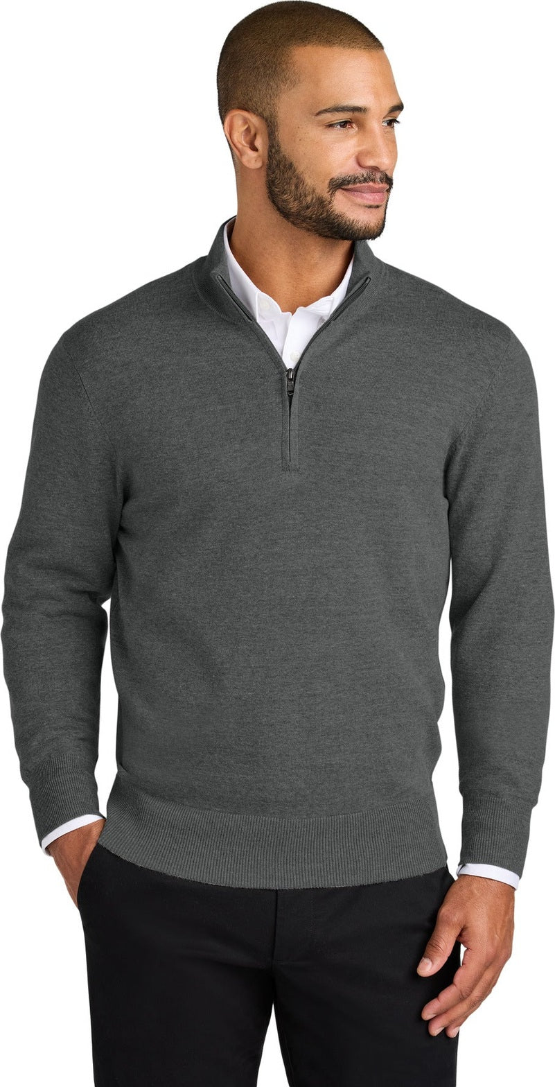 Front View of CharcoalHt Port Authority Easy Care 1/4-Zip Sweater SW2900
