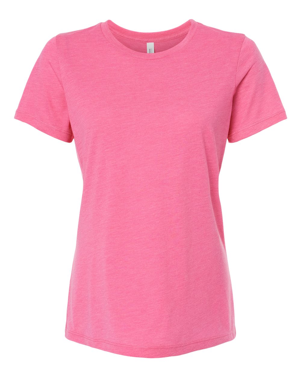 Front View of Charity Pink Triblend Women’s Relaxed Fit Triblend Tee - 6413