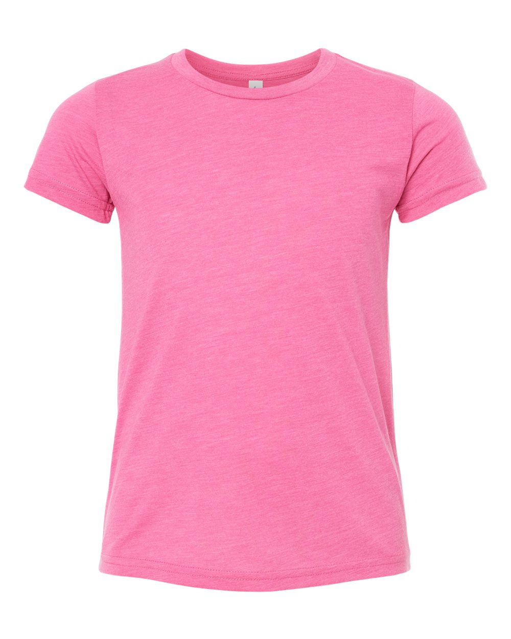 Front View of Charity Pink Triblend Youth Triblend Tee - 3413Y
