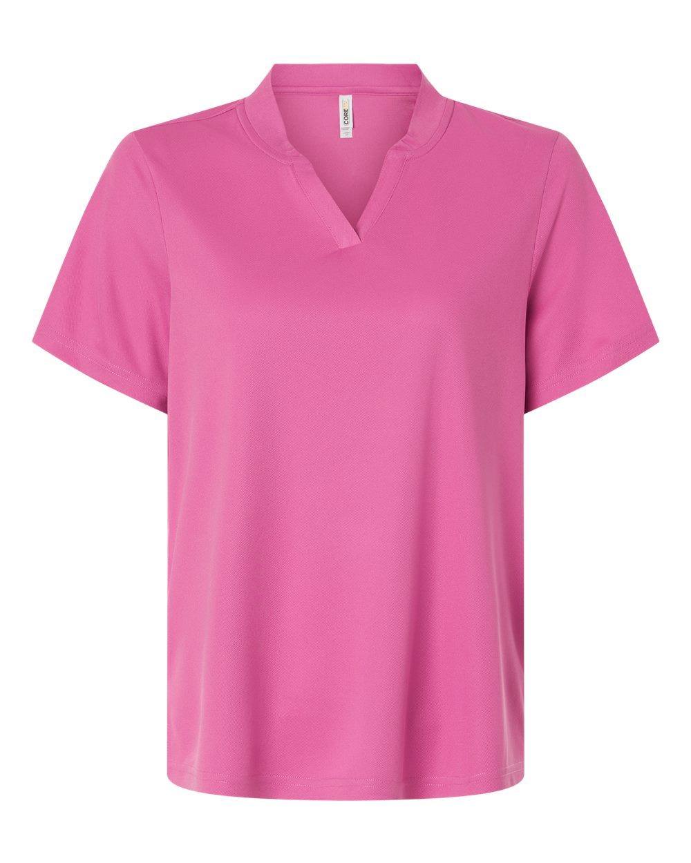 Front View of Charity Pink Women's Nova Performance Pique Polo - CE108W