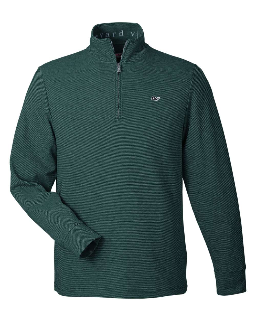 Front View of Charleston Green Saltwater Quarter-Zip Pullover - K002708