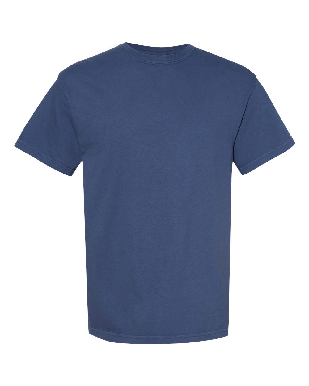 Front View of China Blue Garment-Dyed Heavyweight T-Shirt - 1717