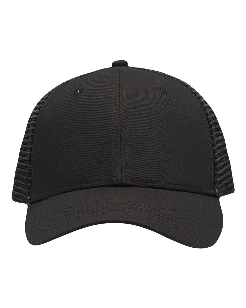 Front View of Chino Charcoal/ Black Traditional Lo-Pro Mesh Back Trucker Fit Cap - SP1450