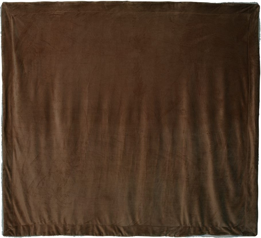 Front View of Chocolate Oversized Mink Sherpa Blanket - 8726
