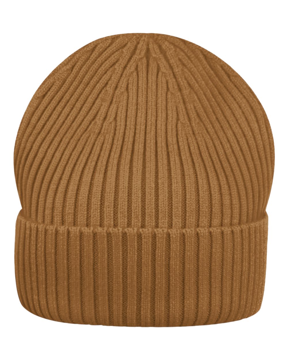Front View of Cider Brown Rib Knit Beanie - SP45