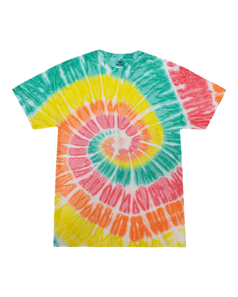 Front View of Citrus Multi-Color Tie-Dyed T-Shirt - 1000
