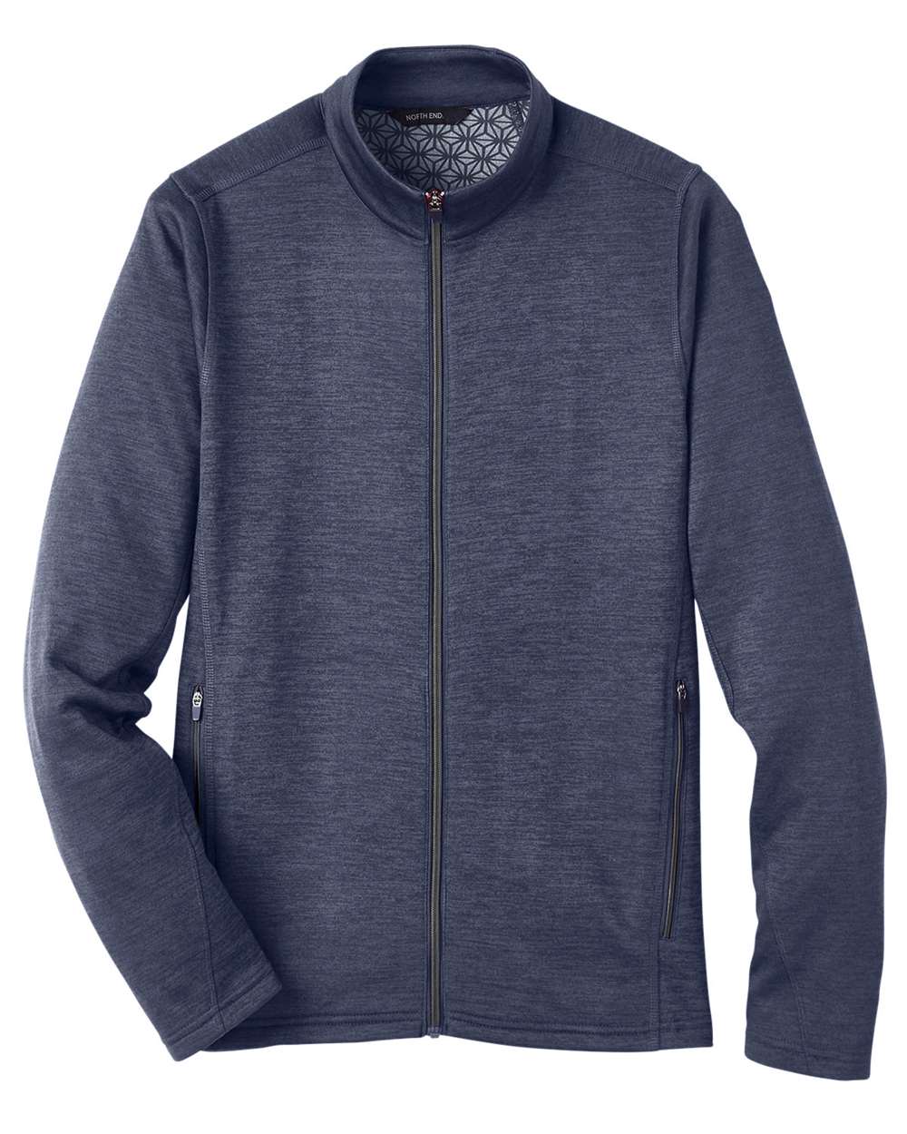Front View of Classic Navy Heather/ Carbon Men's Flux 2.0 Full-Zip Jacket - NE712