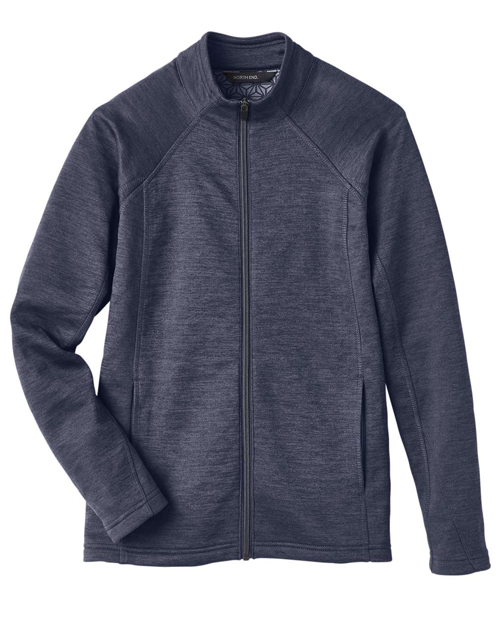 Front View of Classic Navy Heather/ Carbon Women&#39;s Flux 2.0 Full-Zip Jacket - NE712W
