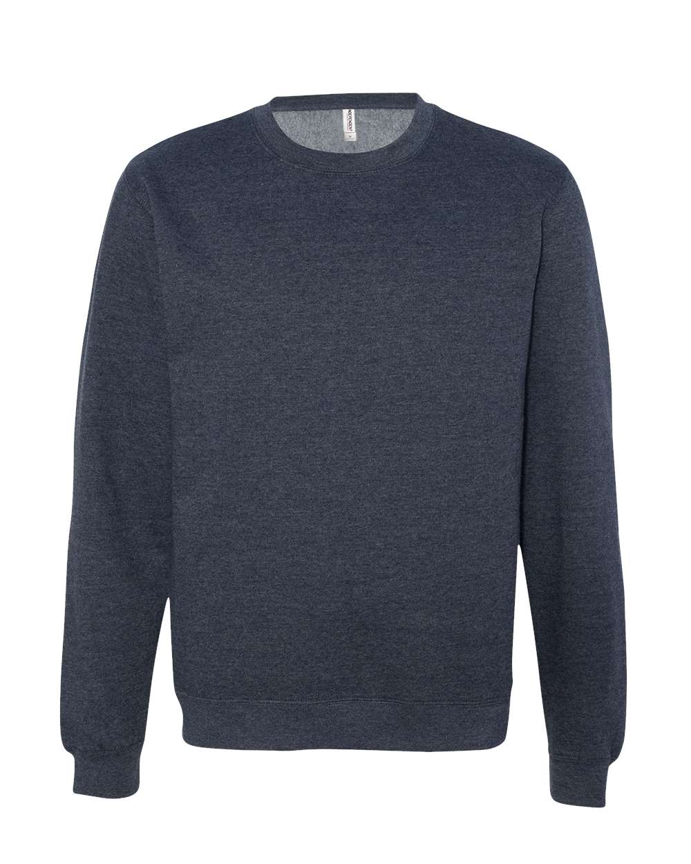 Front View of Classic Navy Heather Midweight Crewneck Sweatshirt - SS3000
