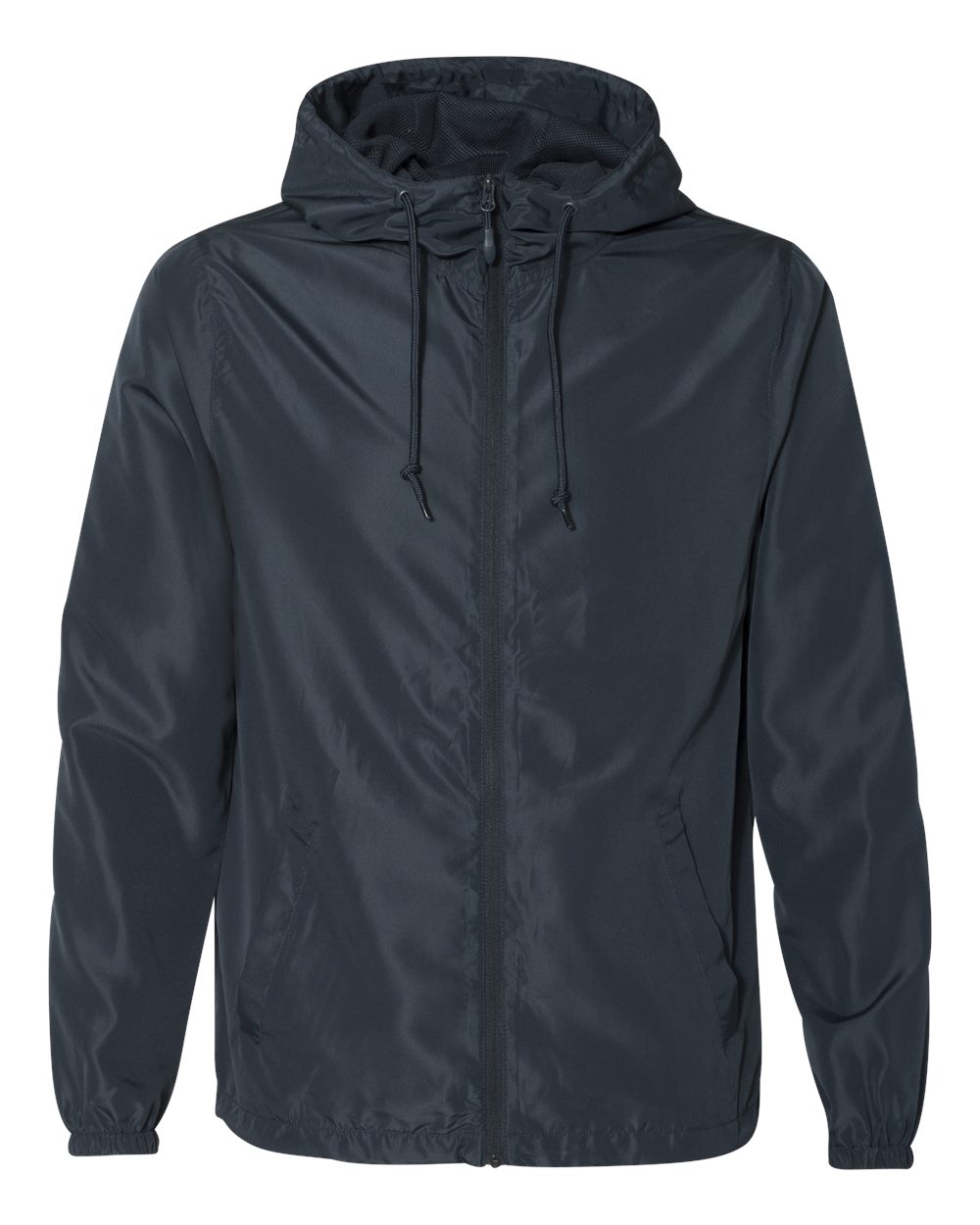Front View of Classic Navy Lightweight Windbreaker Full-Zip Jacket - EXP54LWZ
