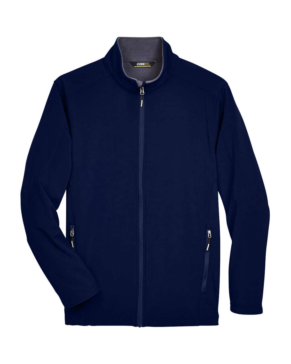 Front View of Classic Navy Men's Tall Cruise Two-Layer Fleece Bonded Soft Shell Jacket - 88184T