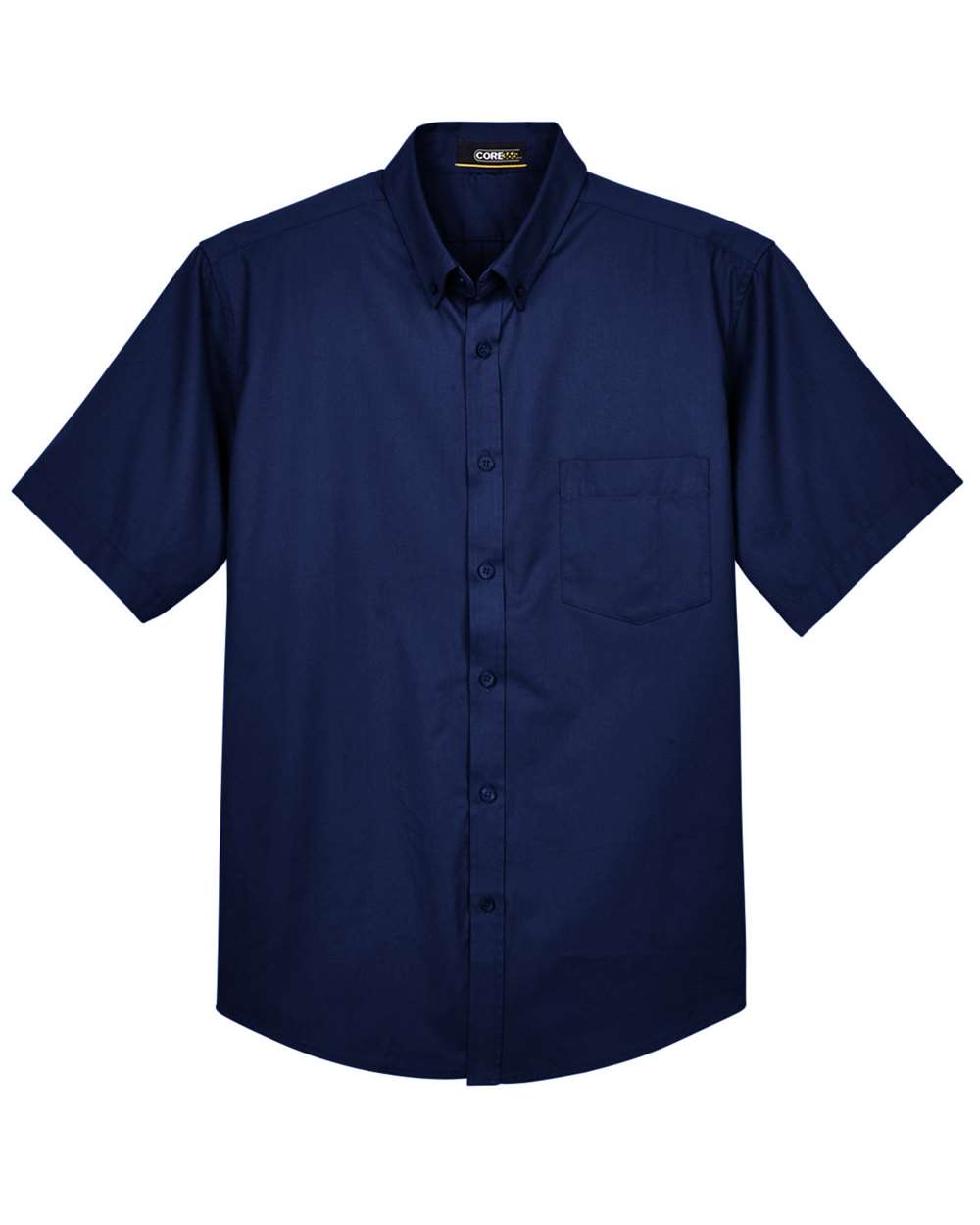 Front View of Classic Navy Men's Tall Optimum Short Sleeve Twill Dress Shirt - 88194T