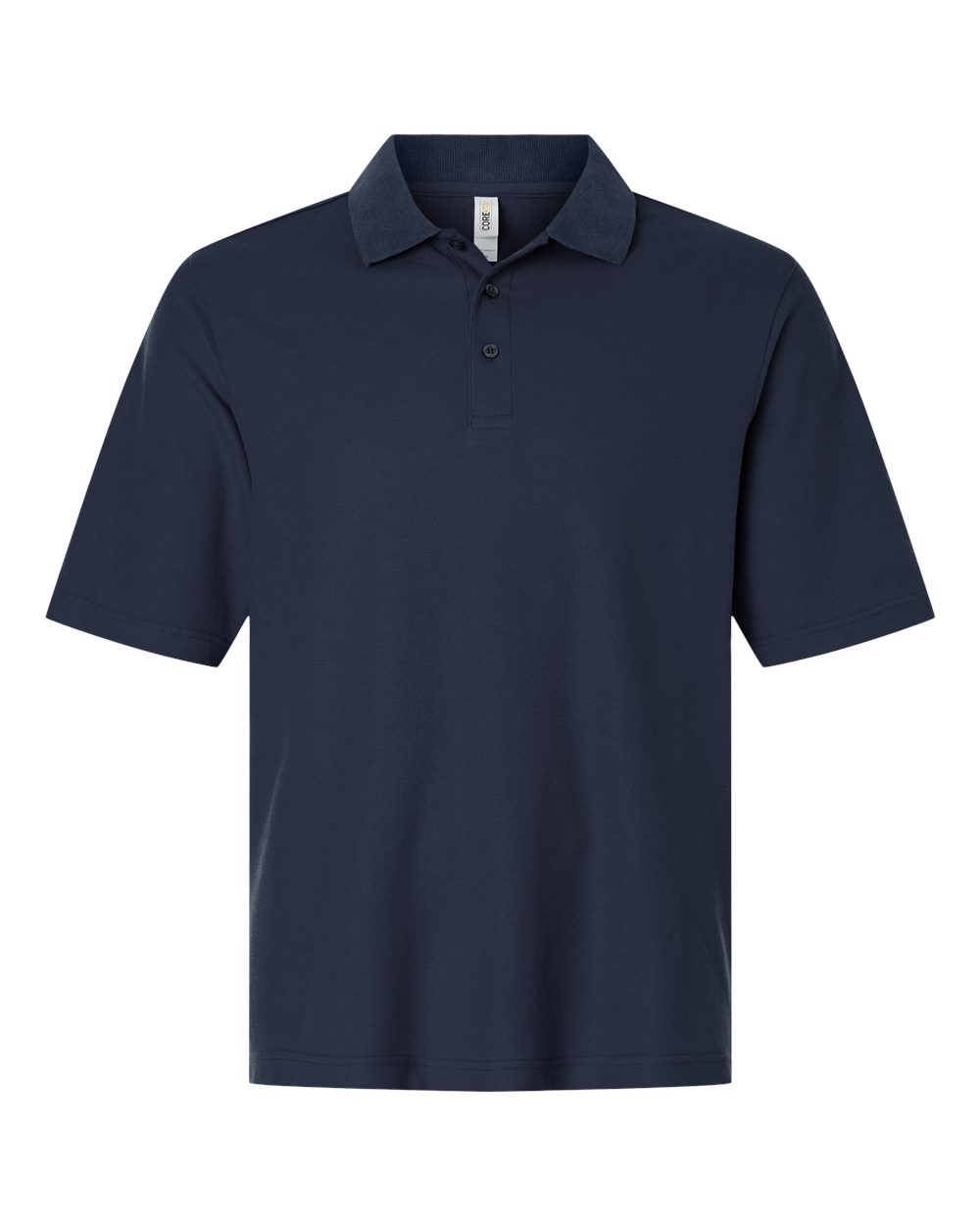 Front View of Classic Navy Men&#39;s Tall Resolve CVC Performance Pique Polo - CE106T