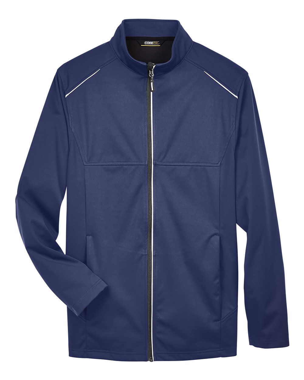 Front View of Classic Navy Men's Tall Techno Lite Three-Layer Knit Tech-Shell - CE708T
