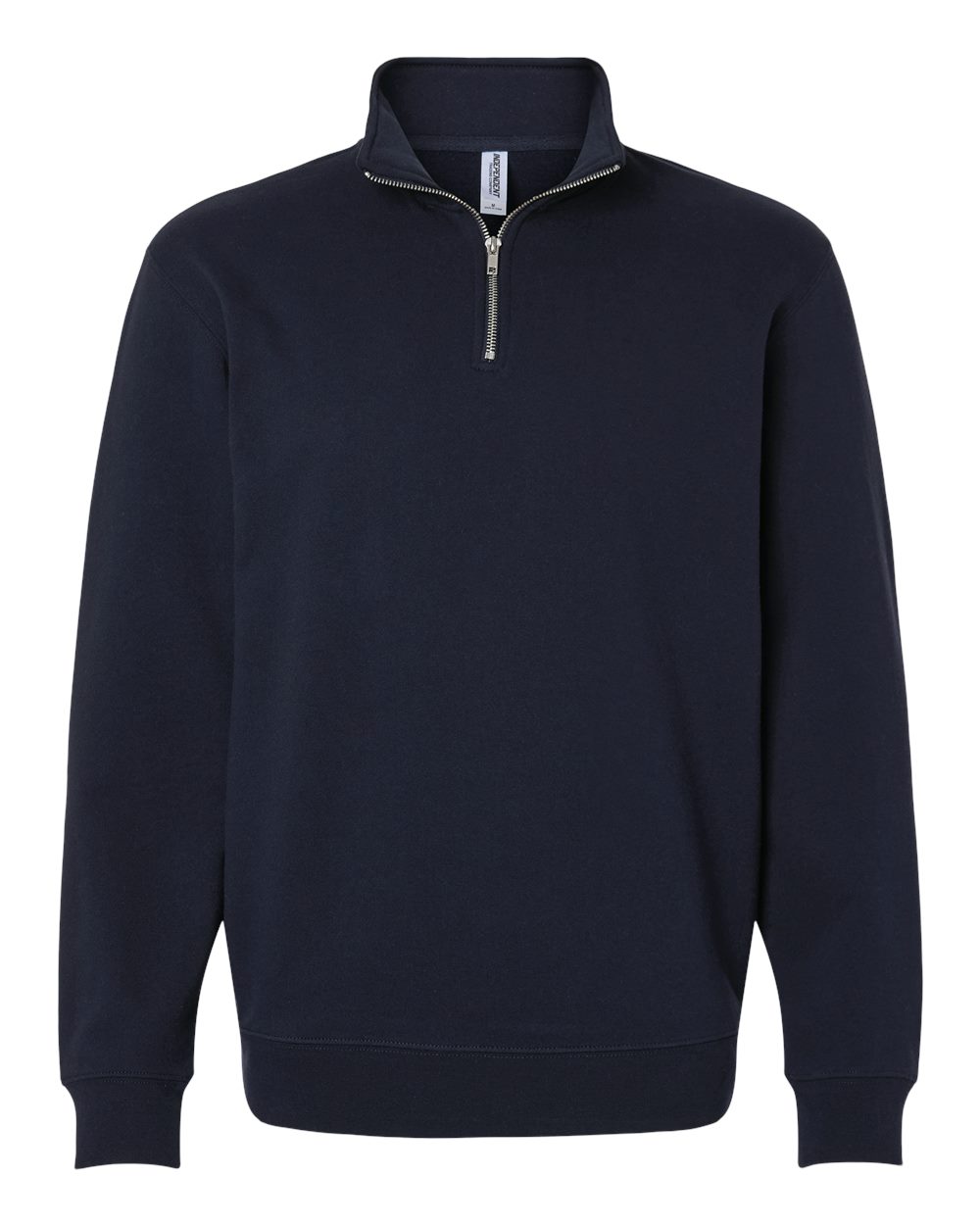 Front View of Classic Navy Midweight Quarter-Zip Pullover - SS4600QZ