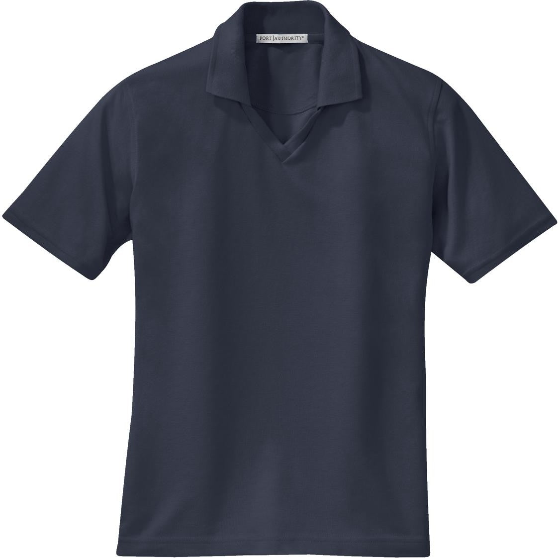 Front View of Classic Navy Port Authority Women's Rapid Dry Polo. L455