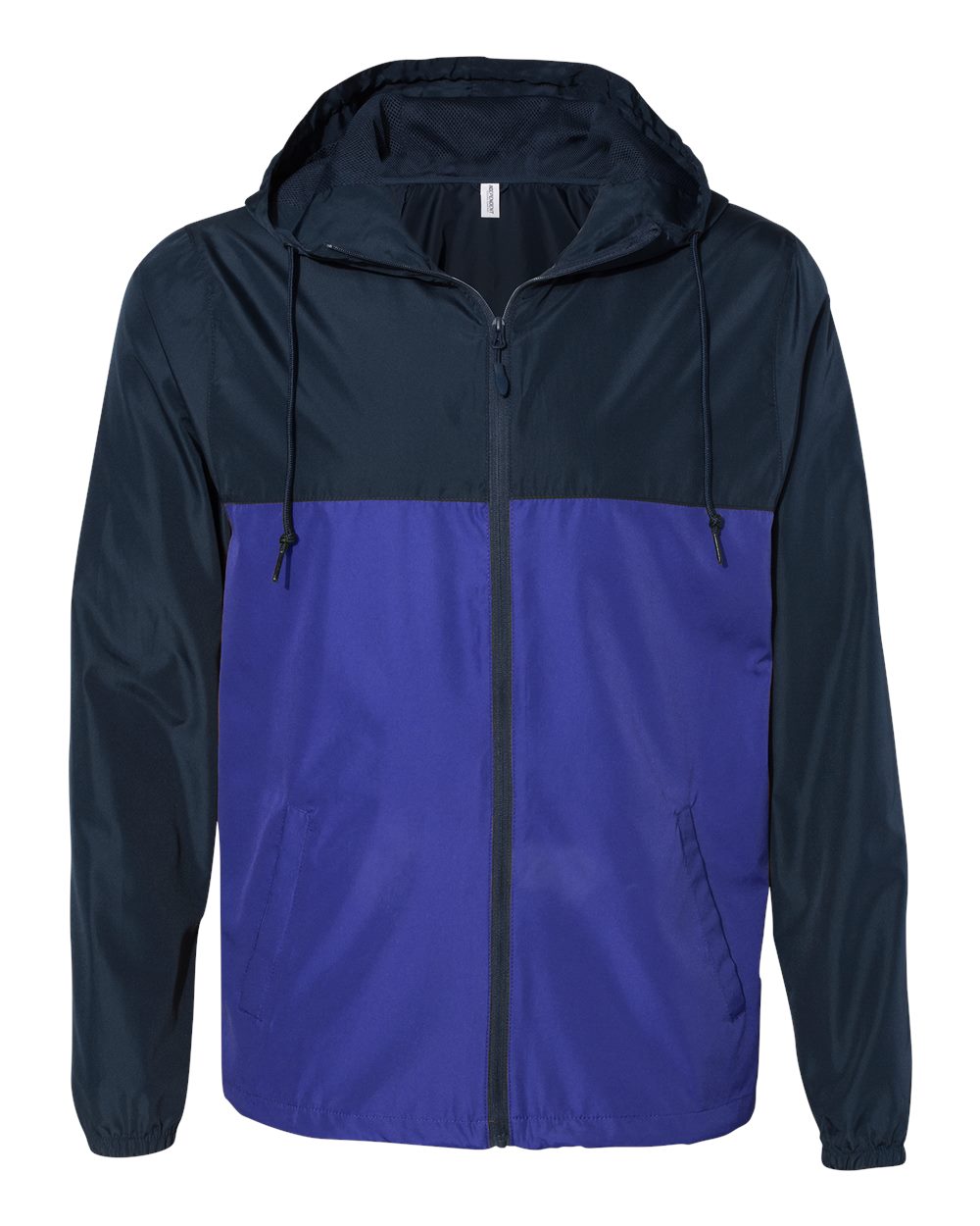 Front View of Classic Navy/ Royal Lightweight Windbreaker Full-Zip Jacket - EXP54LWZ
