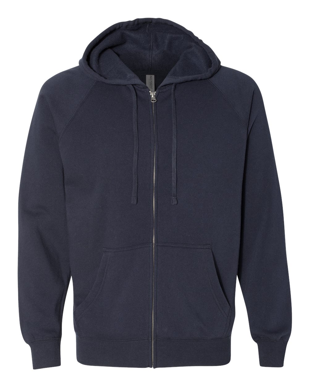 Front View of Classic Navy Special Blend Raglan Full-Zip Hooded Sweatshirt - PRM33SBZ