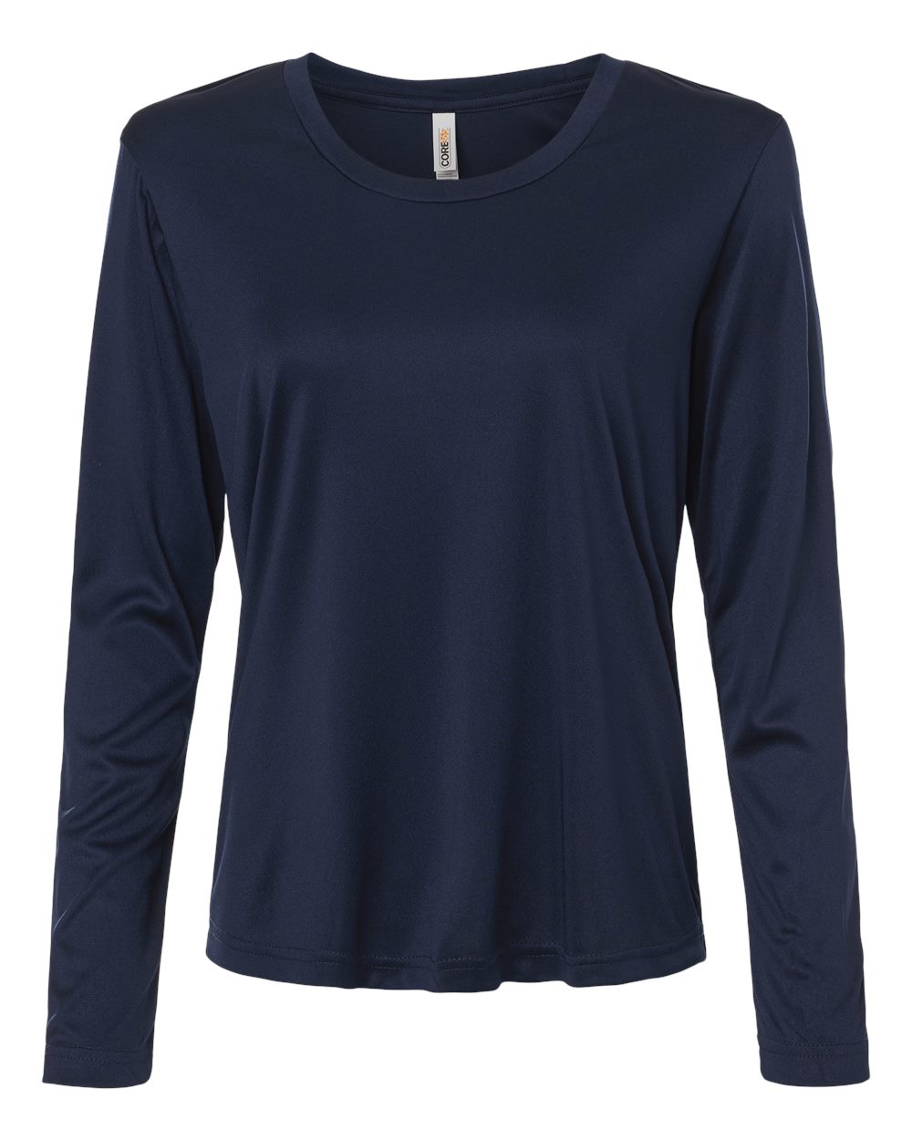 Front View of Classic Navy Women's Capital Performance Long Sleeve T-Shirt - CE10LW plain