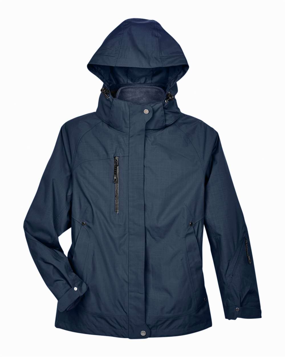 Front View of Classic Navy Women&#39;s Caprice 3-in-1 Jacket with Soft Shell Liner - 78178