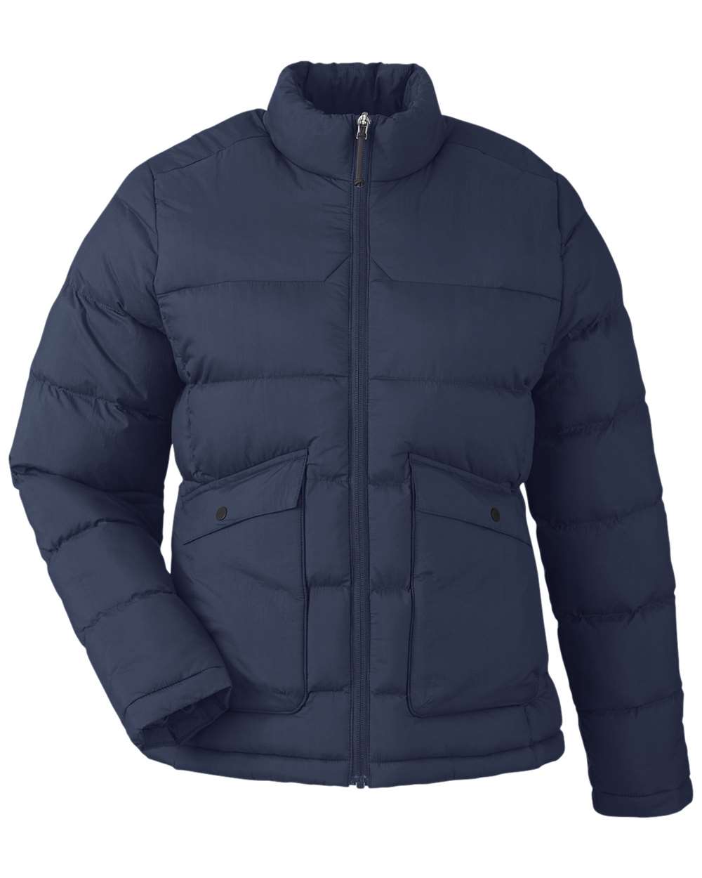 Front View of Classic Navy Women's Inspire Puffer Jacket - CE720W