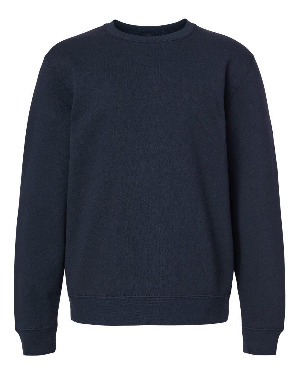 Front View of Classic Navy Youth Midweight Crewneck Sweatshirt - SS3001Y plain