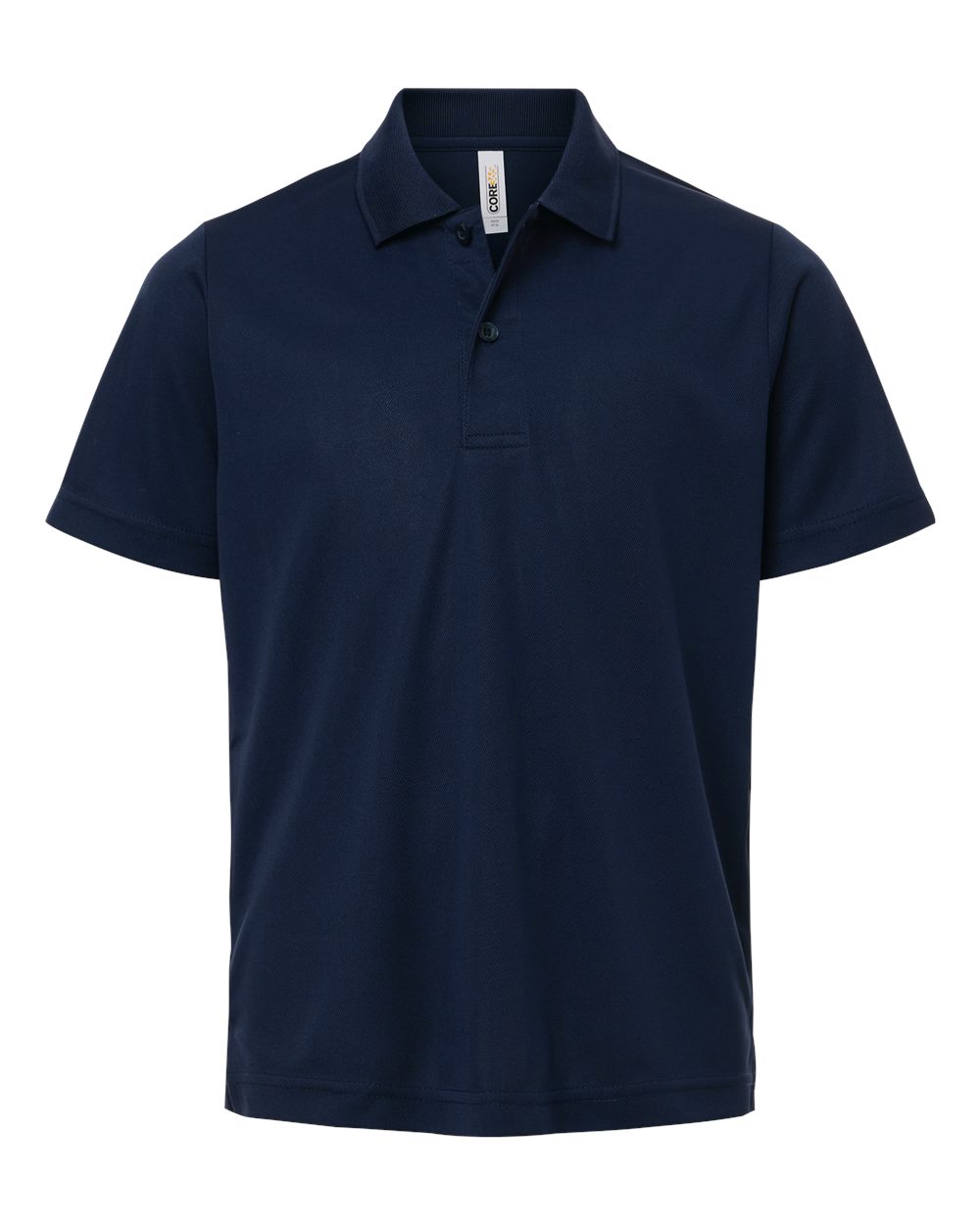 Front View of Classic Navy Youth Nova Performance Pique Polo - CE108Y plain