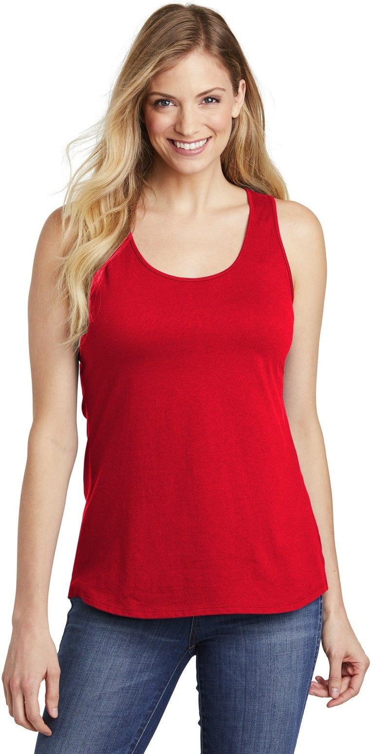 Front View of Classic Red District Women's V.I.T. Racerback Tank DT6302