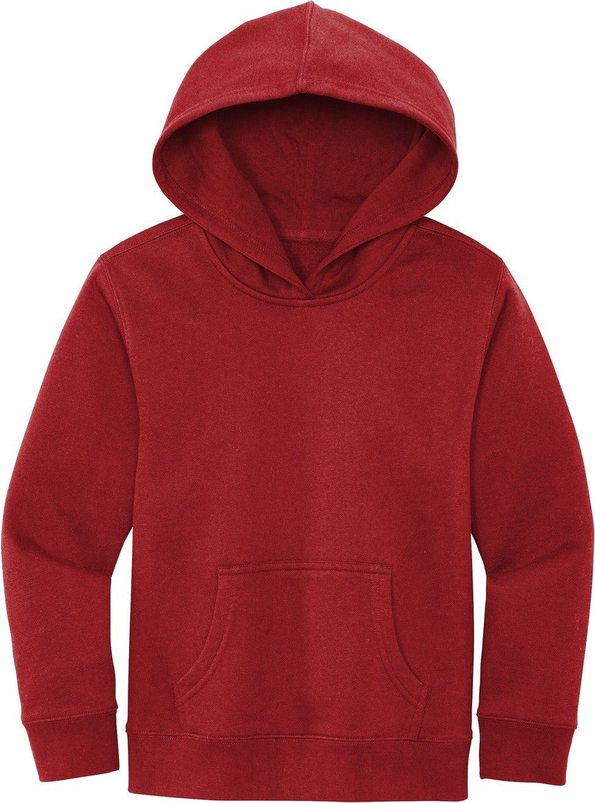 Front View of Classic Red District Youth V.I.T. Fleece Hoodie DT6100Y