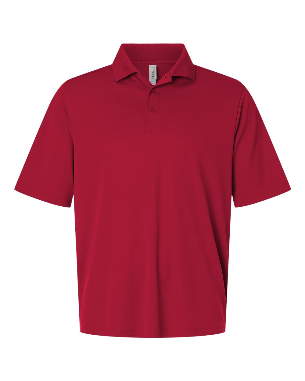 Front View of Classic Red Men's Tall Nova Performance Pique Polo - CE108T