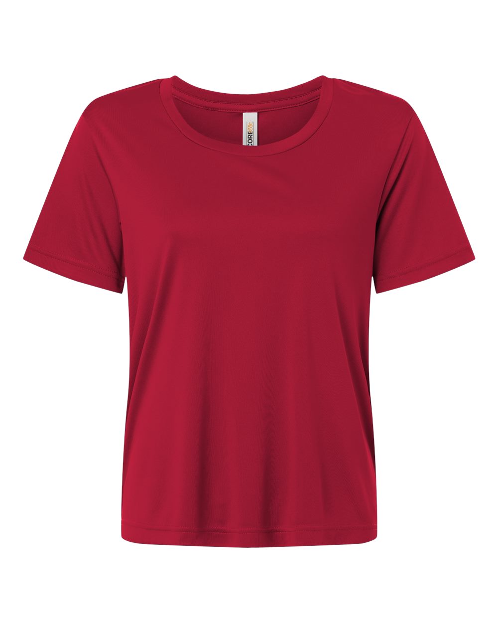 Front View of Classic Red Women's Capital Performance T-Shirt - CE10W plain