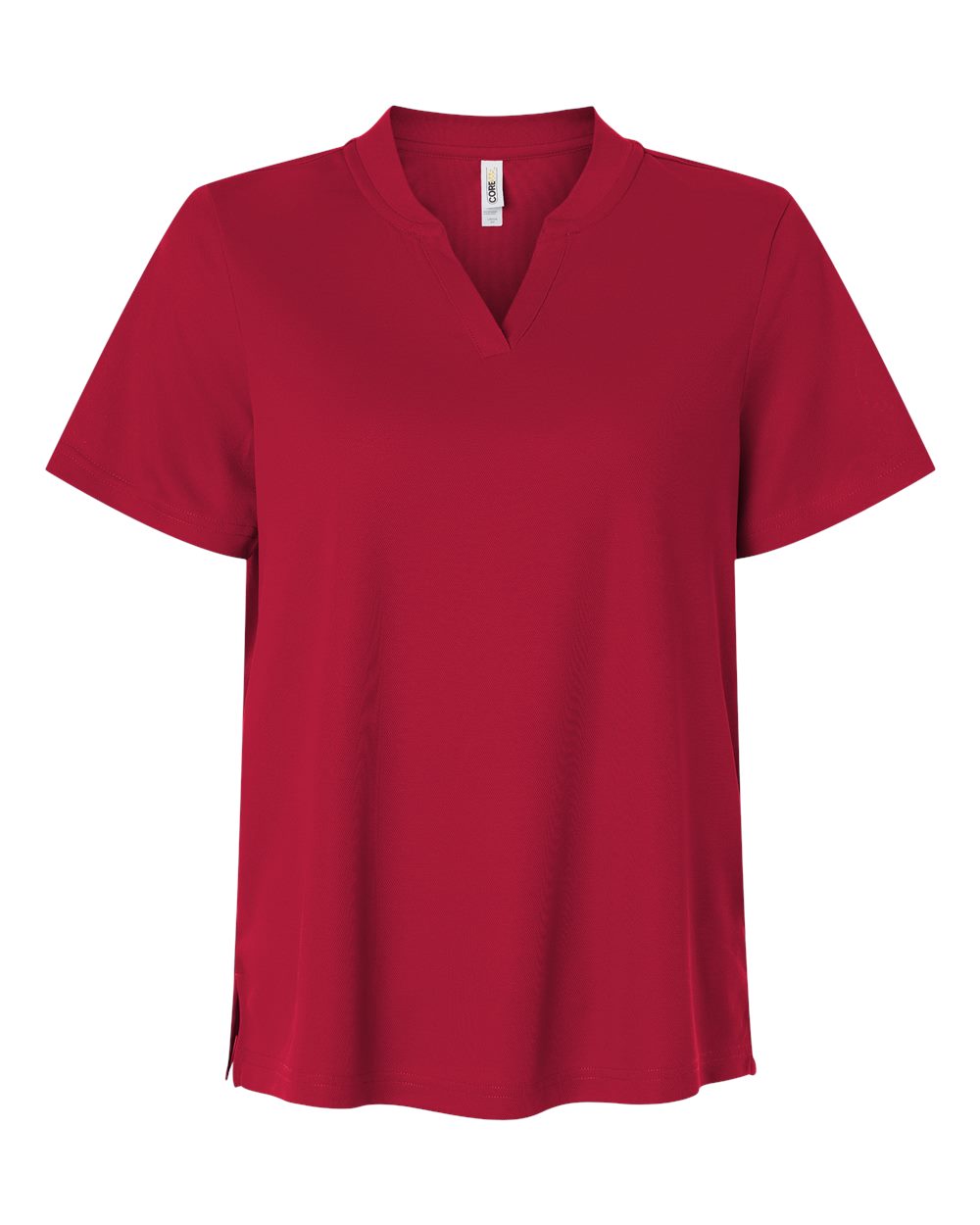 Front View of Classic Red Women's Nova Performance Pique Polo - CE108W