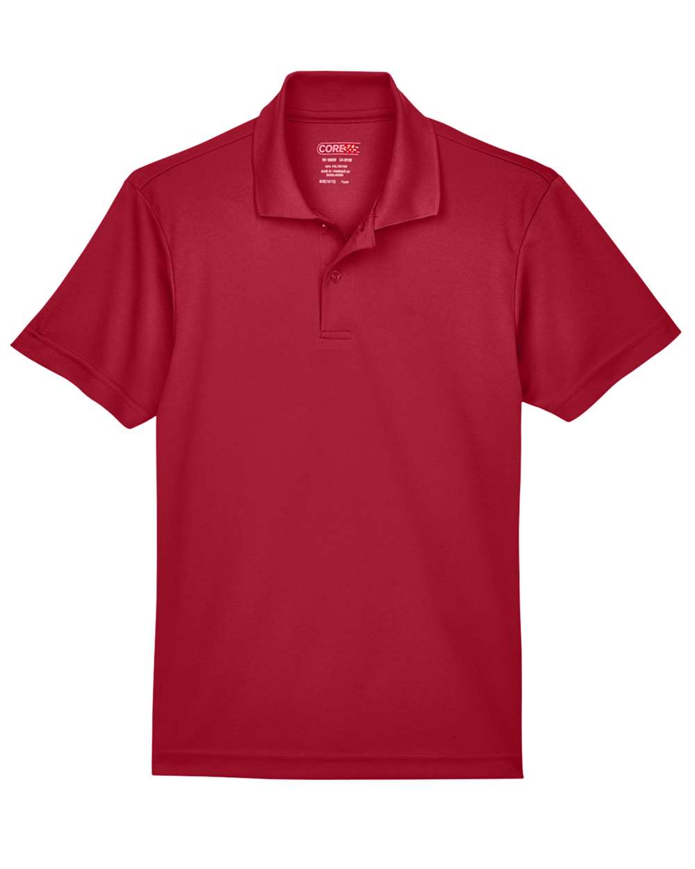Front View of Classic Red Youth Origin Performance Piqué Polo - 88181Y