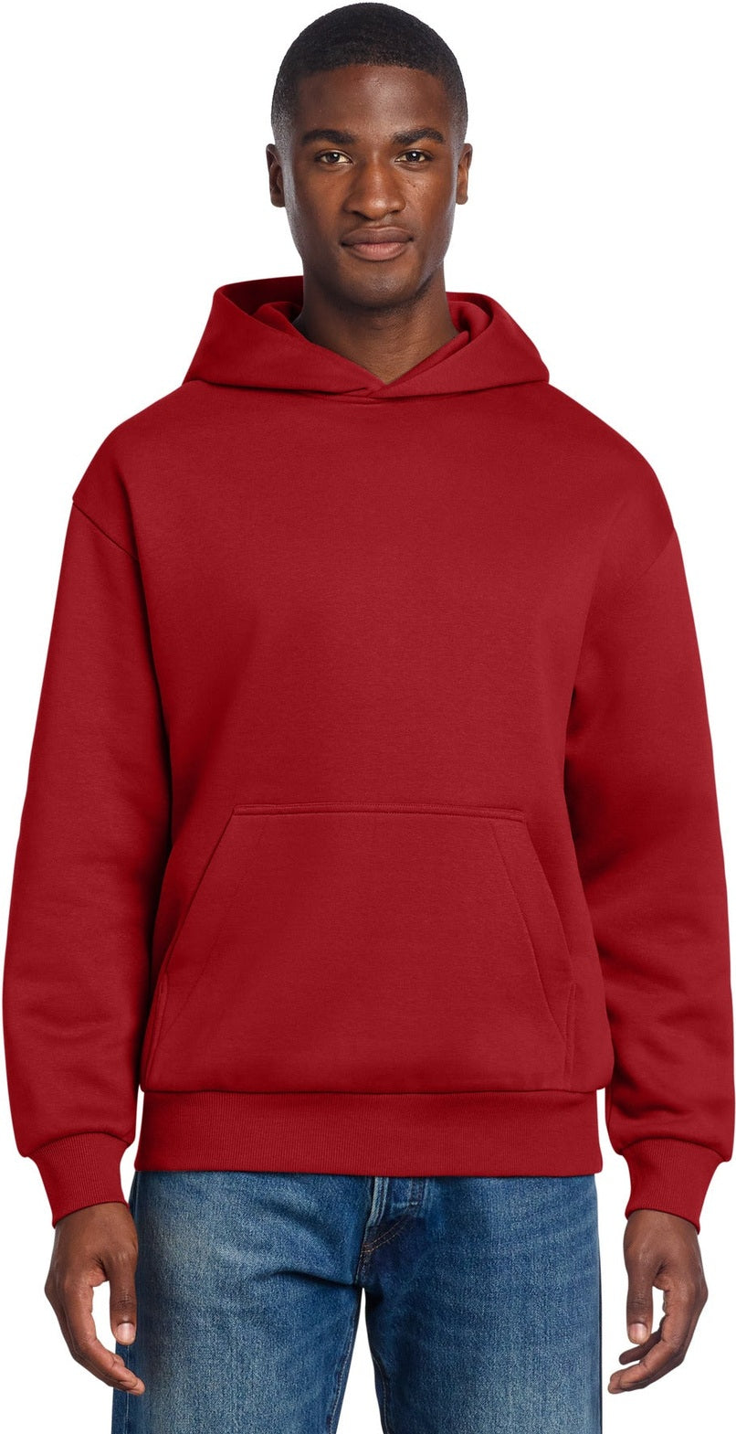 Front View of ClassicRed District V.I.T. Heavyweight Fleece Hoodie DT6150