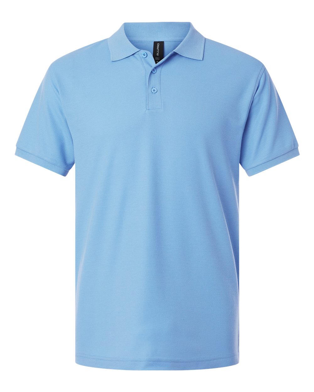 Front View of Cloud Blue Pique Polo - 62800