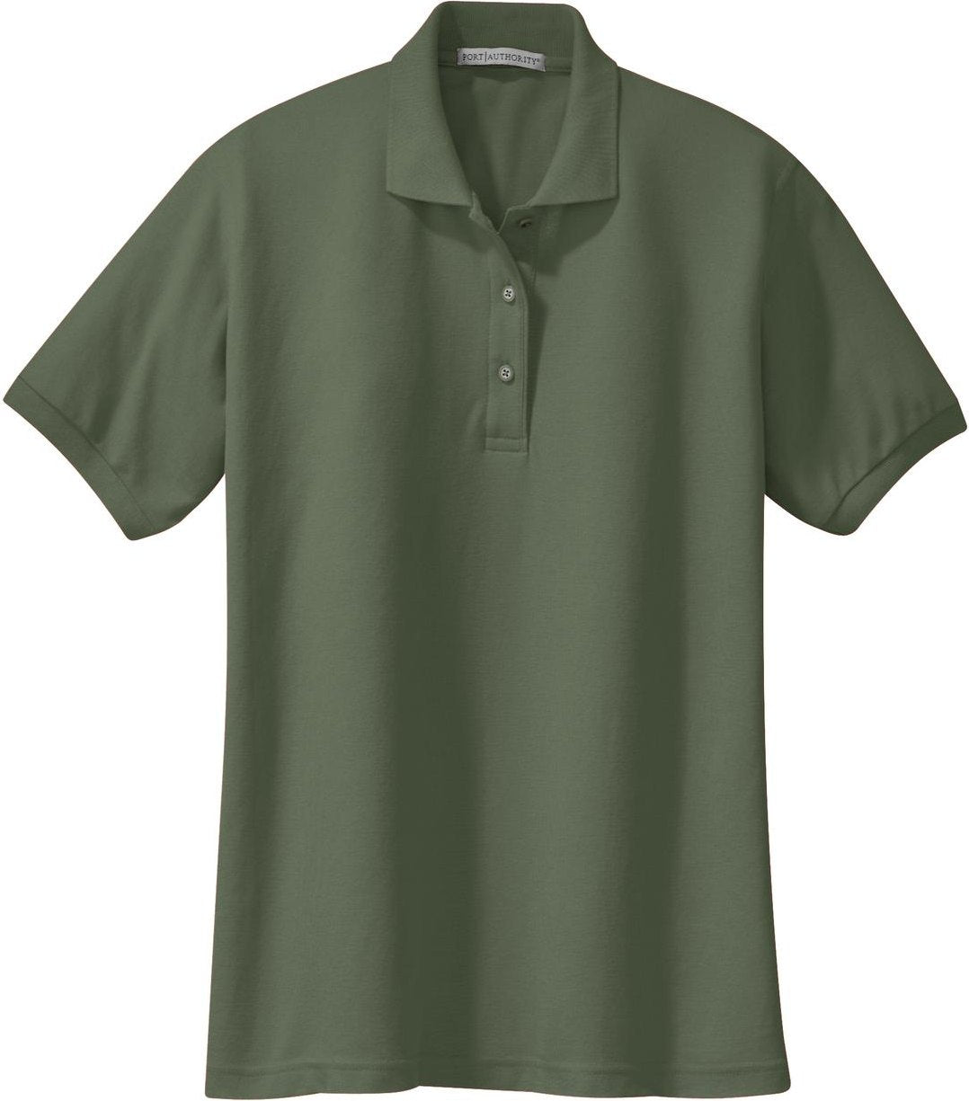 Front View of Clover Green Port Authority Women's Silk Touch Polo. L500