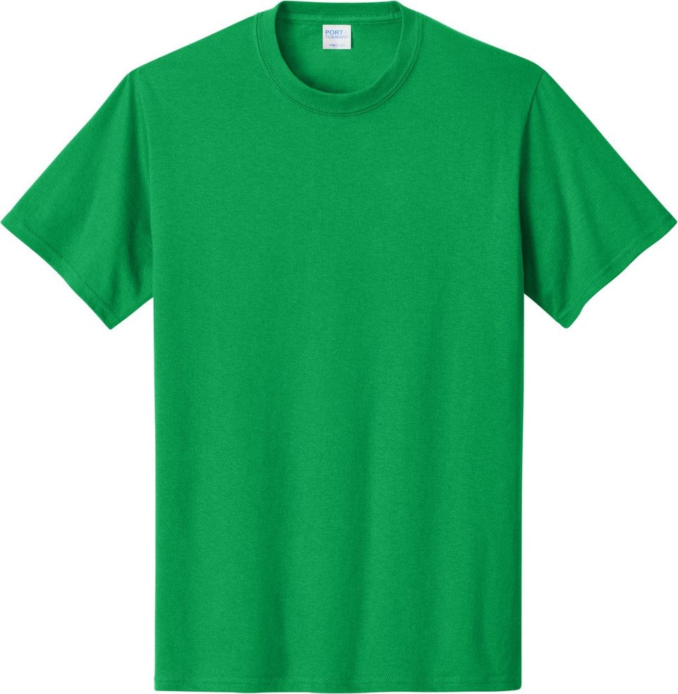 Front View of Clover Green Port & Co Core Cotton Tee. PC54