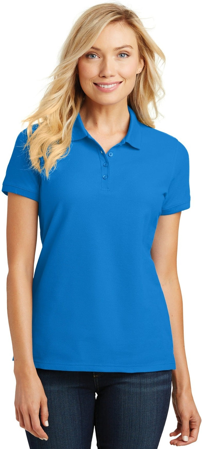 Front View of Coastal Blue Port Authority Women's Core Classic Pique Polo. L100