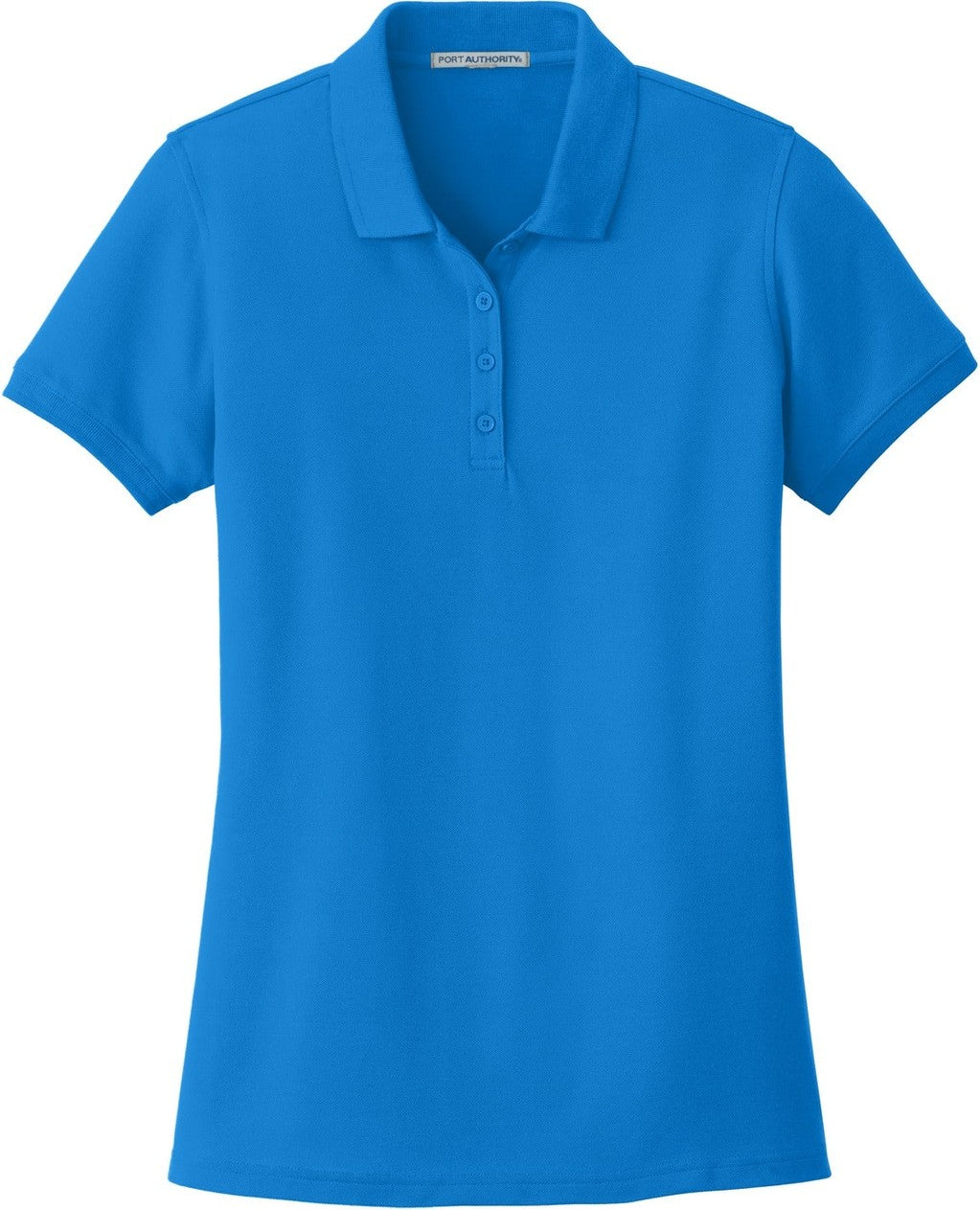 Front View of Coastal Blue Port Authority Women's Core Classic Pique Polo. L100