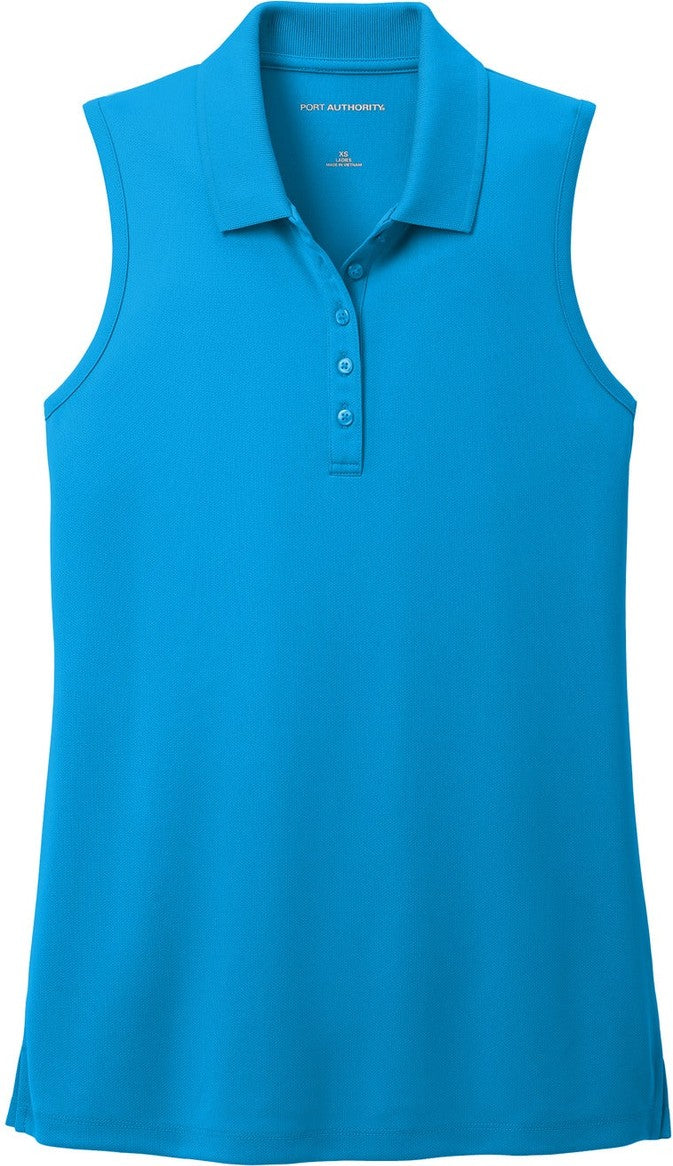 Front View of CoastalBl Port Authority Women's Dry Zone UV Micro-Mesh Sleeveless Polo LK110SV