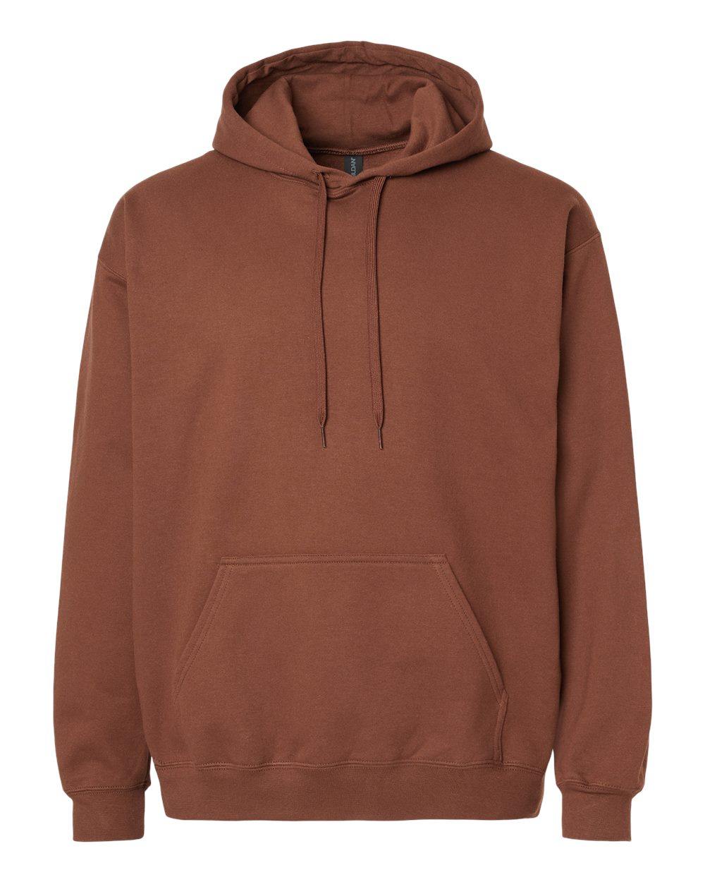 Front View of Cocoa Softstyle® Midweight Hooded Sweatshirt - SF500
