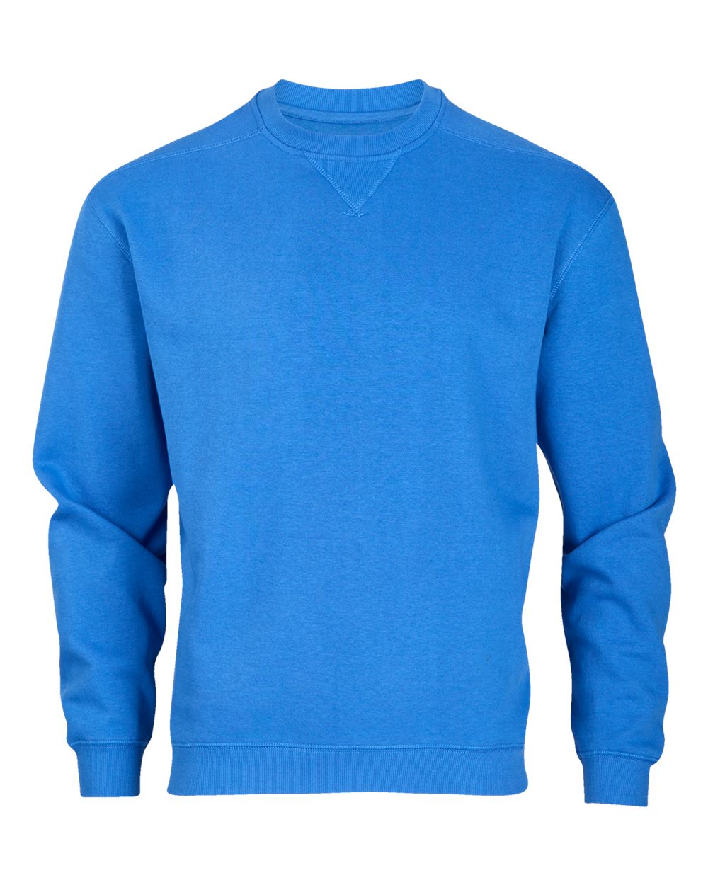 Front View of Collegiate Blue Fleece Crew Pullover - BM5101