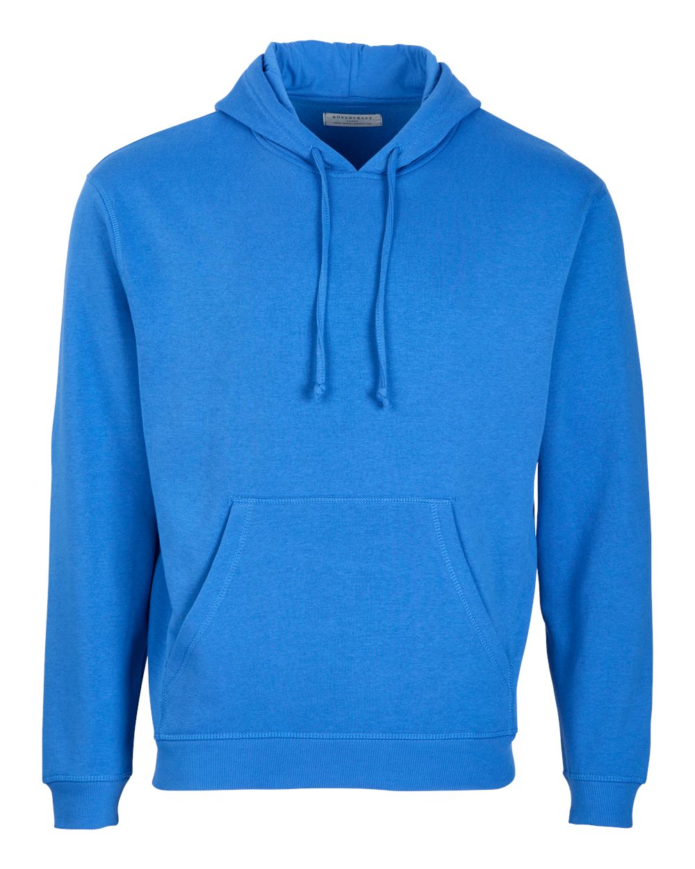 Front View of Collegiate Blue Fleece Hooded Pullover - BM5302