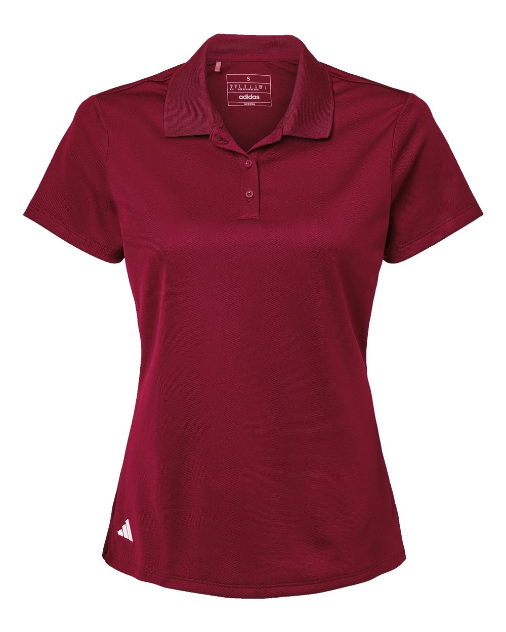 Front View of Collegiate Burgundy Women's Basic Sport Polo - A431