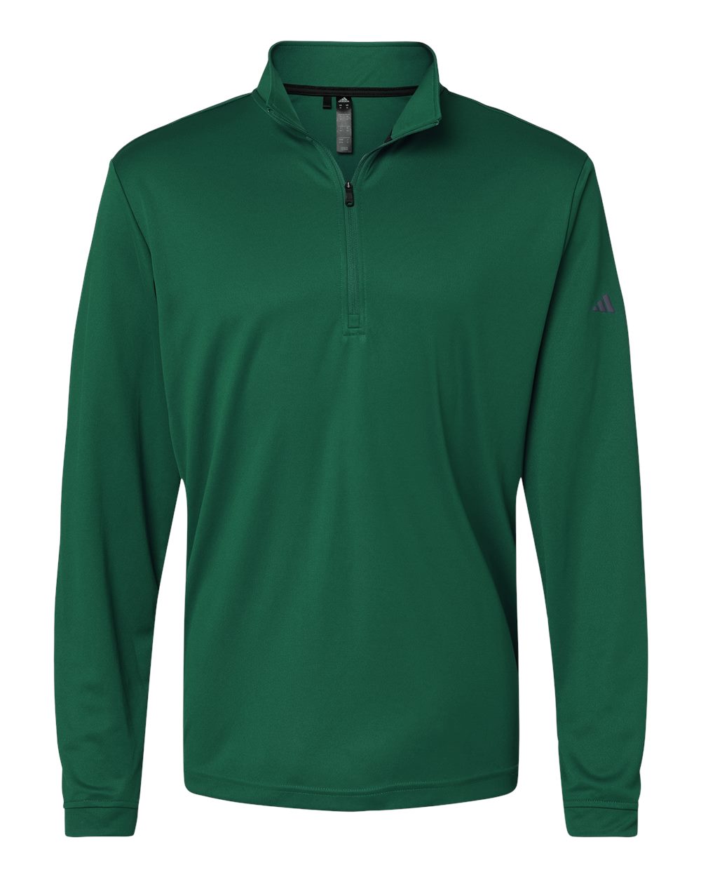 Front View of Collegiate Green Lightweight Quarter-Zip Pullover - A401
