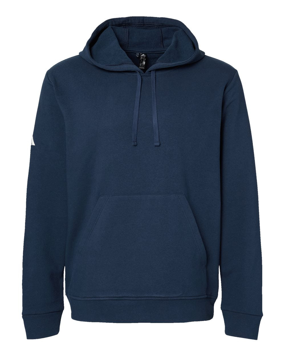 Front View of Collegiate Navy Fleece Hooded Sweatshirt - A432