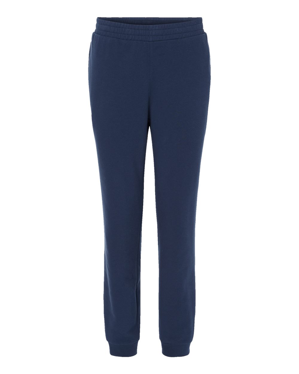 Front View of Collegiate Navy Fleece Joggers - A436
