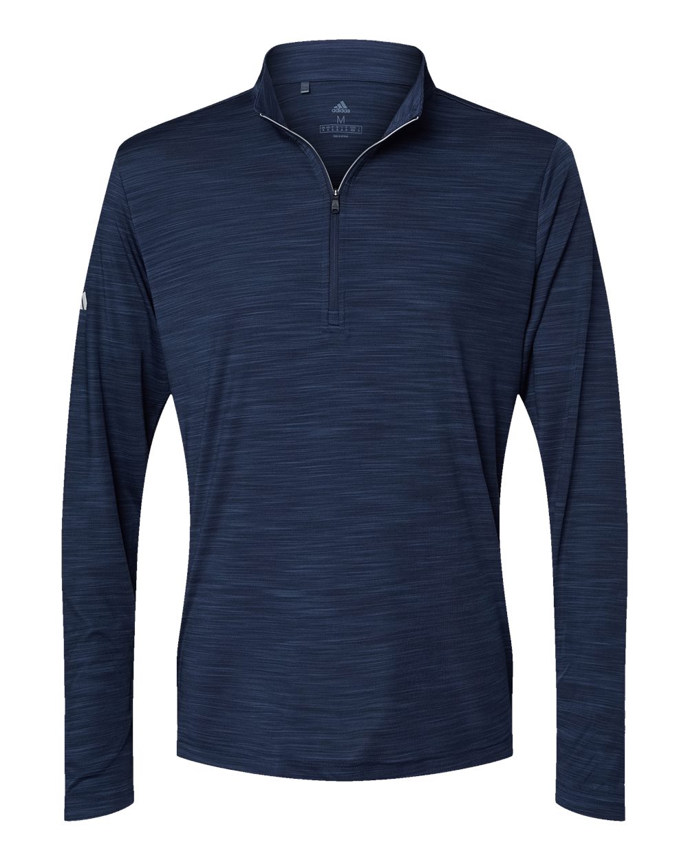 Front View of Collegiate Navy Melange Lightweight Mélange Quarter-Zip Pullover - A475